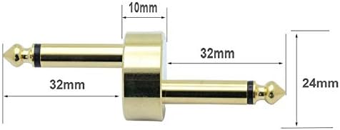 Davitu Electrical Equipments Supplies - 100pcs/lot Guitar Connector 6.35mm Male to Male Mono Adapter Z Type Audio Coupler Guitar Effect Pedals Board Accessories - (Color: Gold Plated)