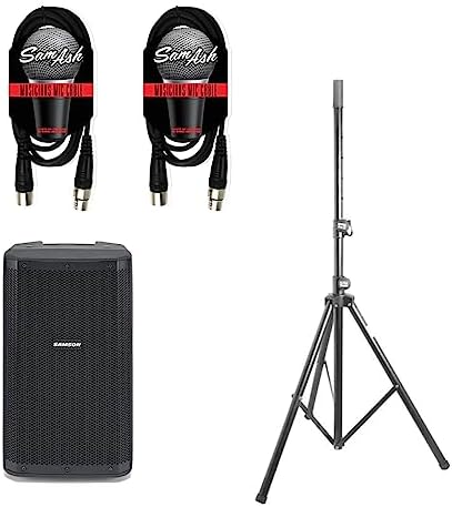SAMSON RS110A Active Speaker Package with Speaker Stand and Mic Cables