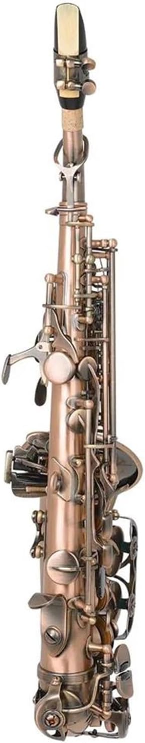Beginner saxophone Antique Soprano Saxophone Bb Key Woodwind Instrument With Case Sax Stand Reed
