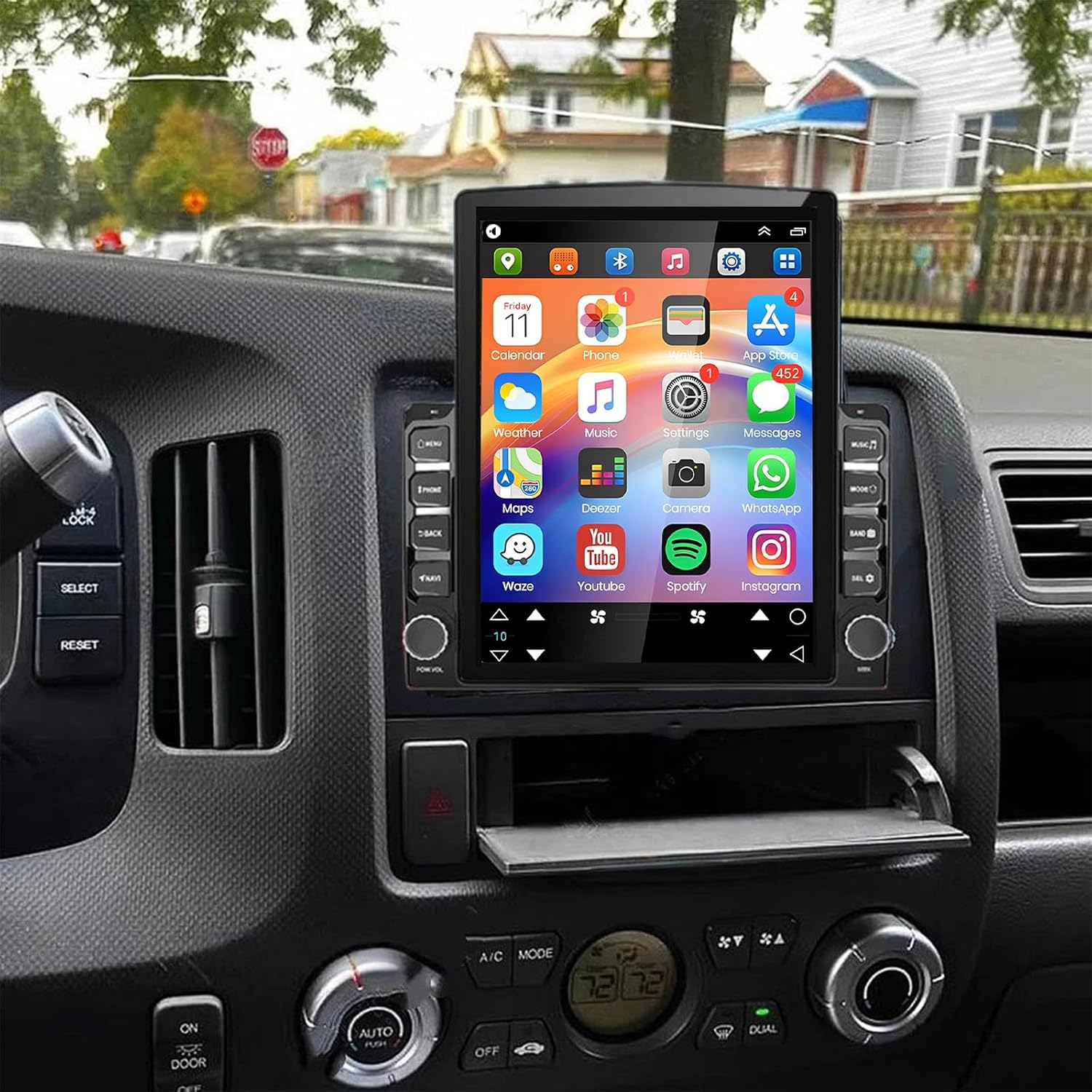 PHEZEN 9.7 inch Touchscreen 8 core Car Stereo Fit for Honda Ridgeline 2006-2014, Android 15 Car Radio with Carplay & Android Auto in-Dash Navigation BT Mirror Link WiFi Backup Camera 6+128G