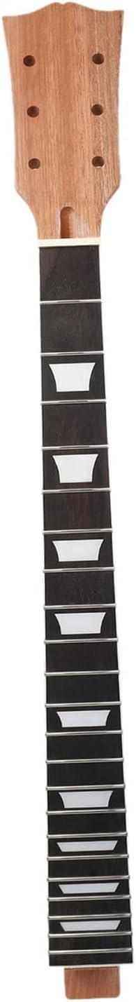 Electric Guitar Neck Maple Rosewood Solid Black Finish for Replacement 22 Fret (Black with Trapezoid Inlays) Electric Guitar Neck