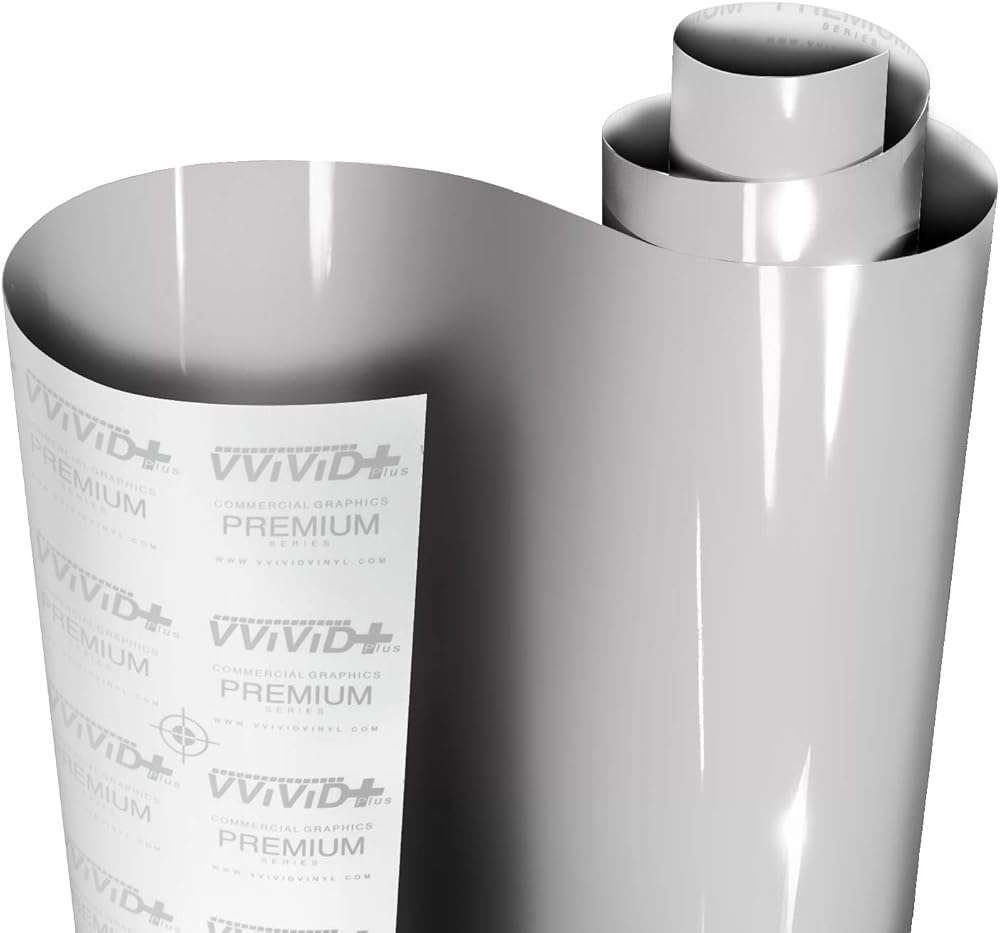 VViViD+ Ultra Gloss Light Chalk Grey Vinyl (50ft x 5ft)