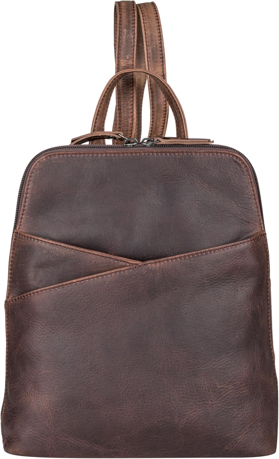 Lady Conceal Unisex Concealed Carry Jayden Leather Backpack with Hidden Compartment with Universal Holster (Dark Brown)