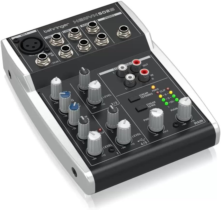 Behringer XENYX 502S Premium Analog 5-Input Mixer with USB Streaming Interface