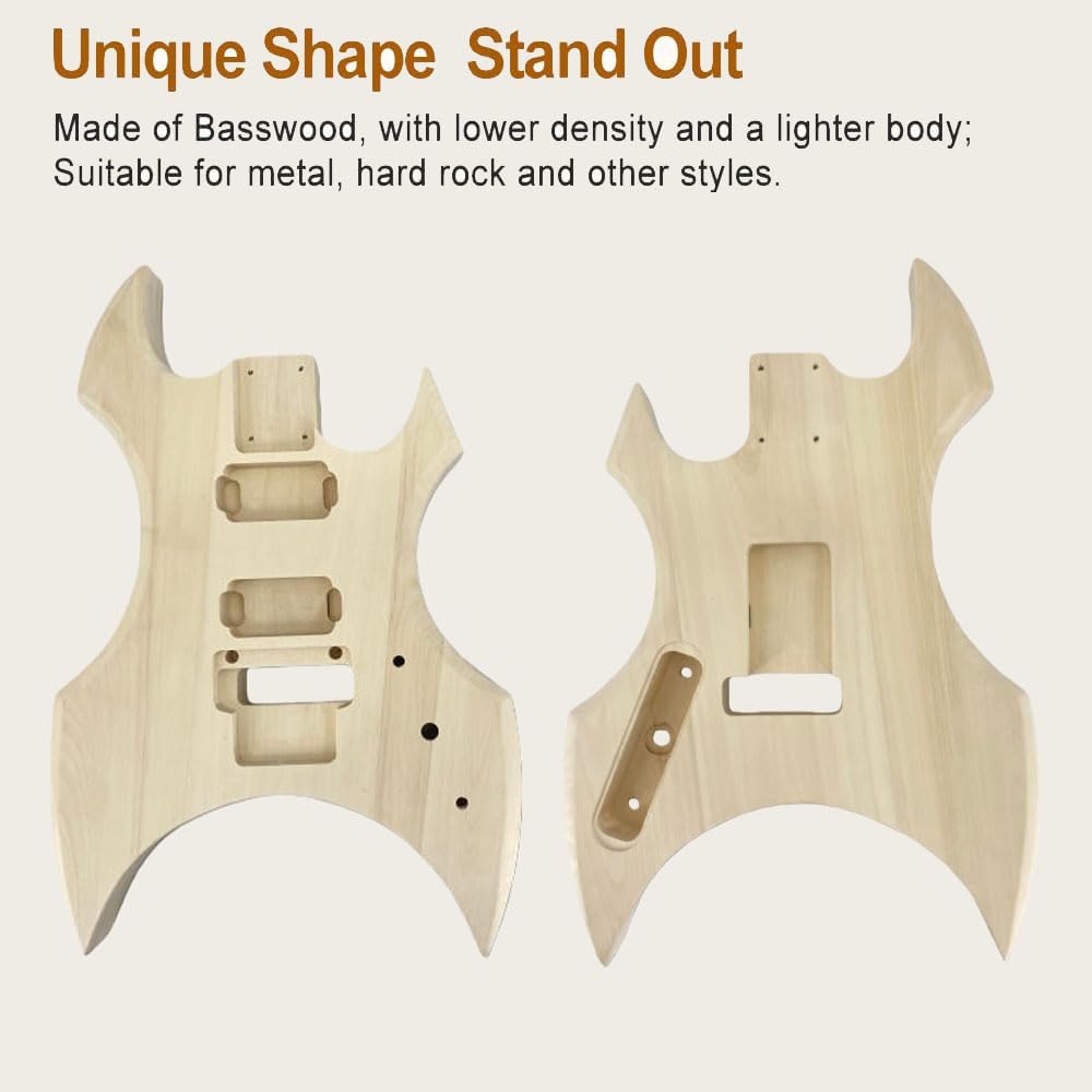 Electric Guitar Kit Basswood guitar body 24 fret 25.5 inch Mahogany Neck Rosewood Fretboard Bolt on heel Build your own guitar kit