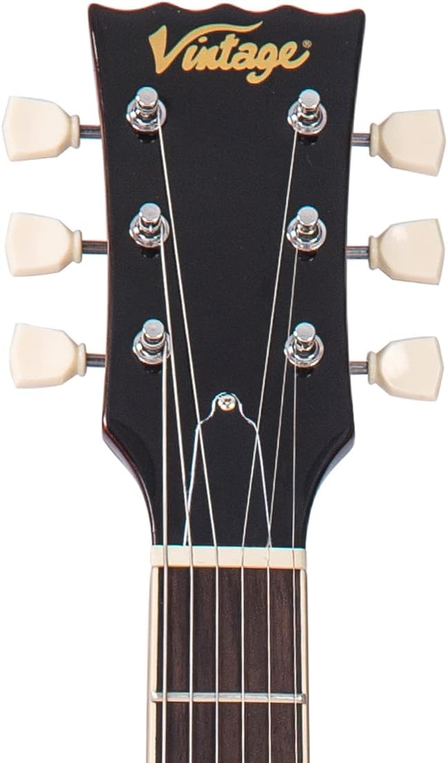 Vintage Reissued Series V100AMB Electric Guitar, Flamed Amber W/ Bigsby