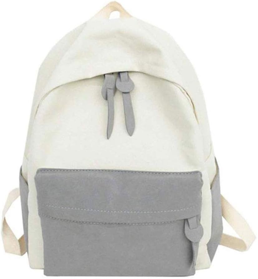 JSEIAJB Women's Student Backpack, Fashion Anti-theft Waterproof Canvas School Bag Casual(Gray)