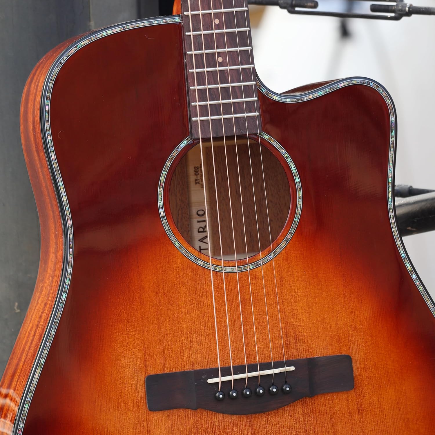 TARIO 41'' Acoustic All Solid WOOD Guitar Solid A+Sitka Spruce Top Solid Mahogany Back and Sides Mahogany Neck Rosewood Fretboard Including a Gig bag,High Gloss