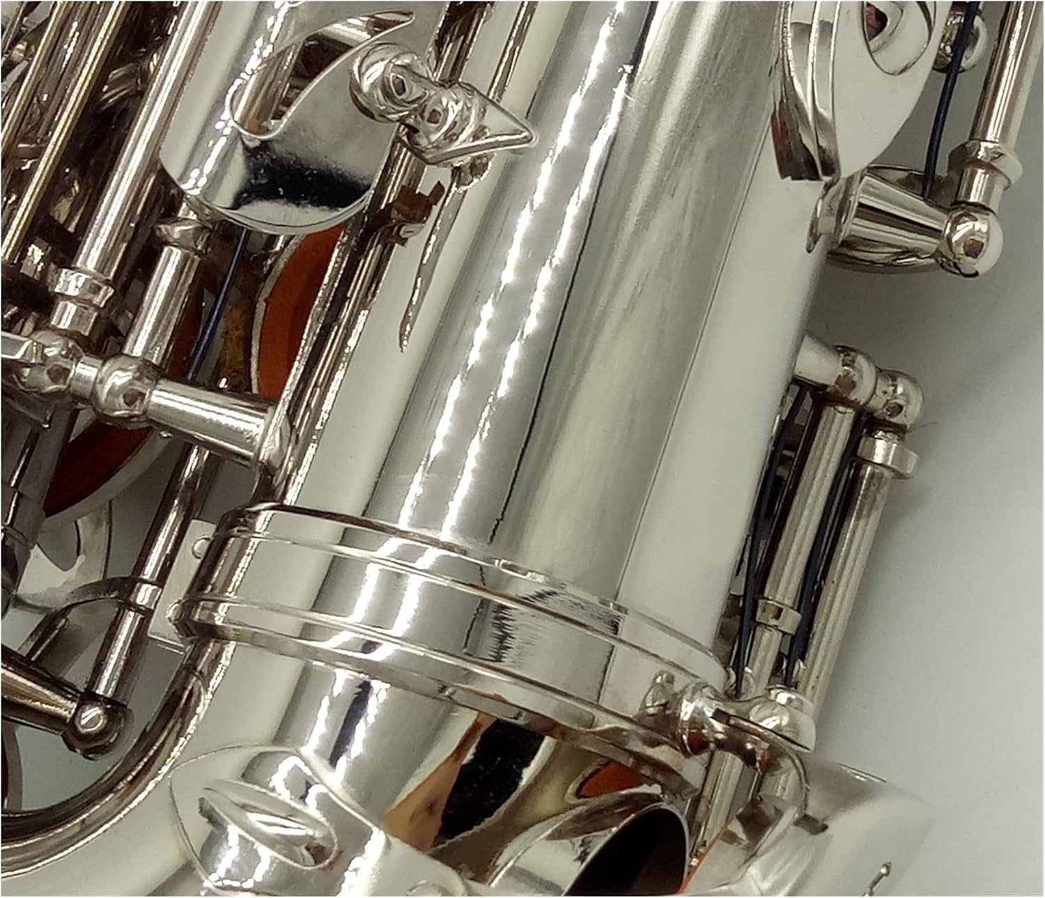 Saxophone Straight Alto Saxophone Nickel Plated E-Flat Alto Sax R54 with Case Mouthpiece Reeds Neck Key Type Woodwind Instrument