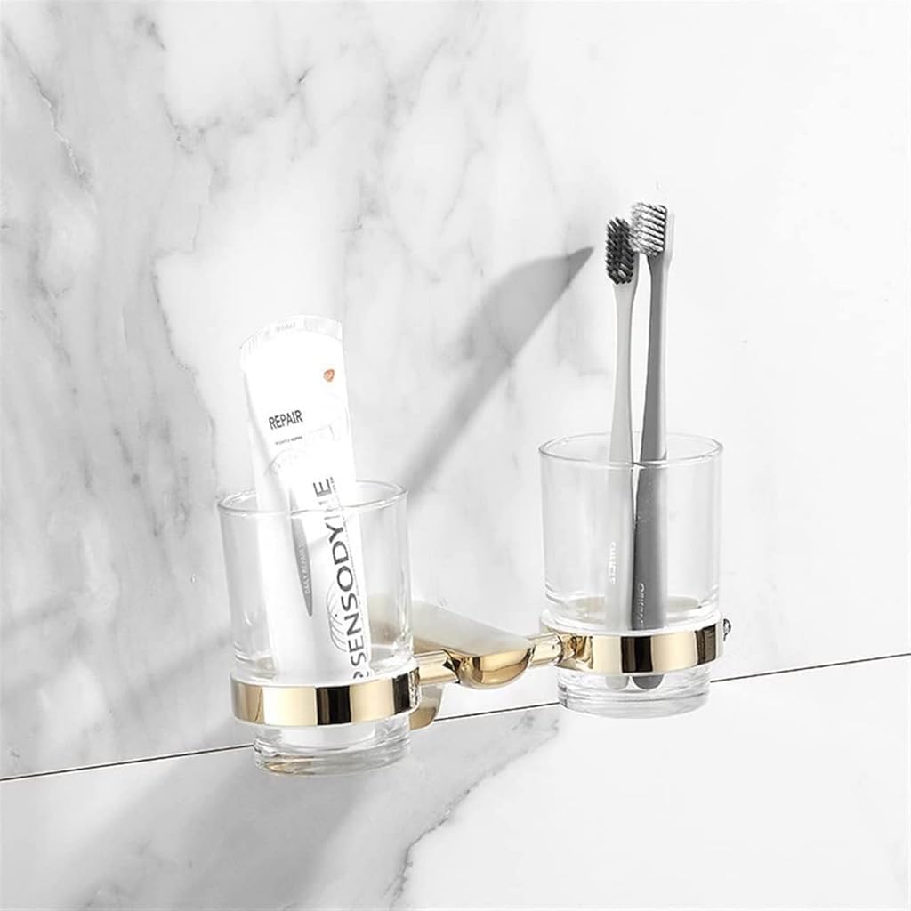 Bathroom Rack Bathroom Accessories Paper Holder Corner Shelf Towel Rack Rail Toilet Brush Holder Towel Holder Brass Gold Bathroom Hardware Set Bathroom Decor (Towe Rack 50cm)(Toothbrush Cup)