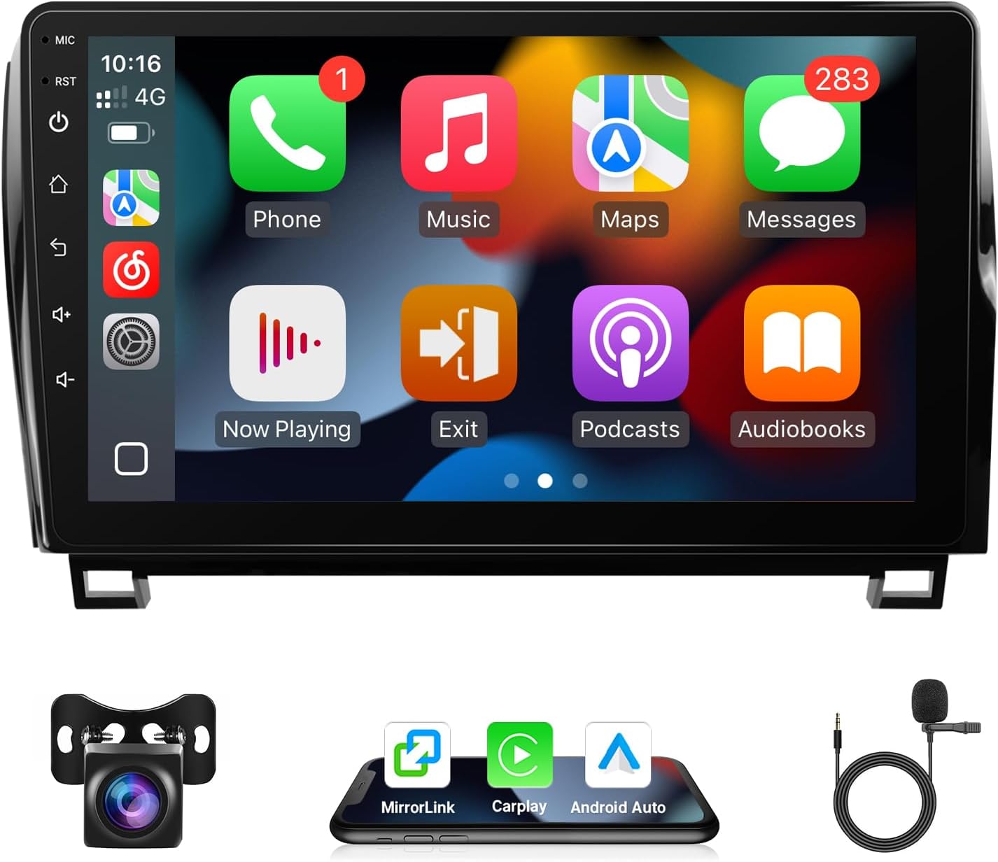 Android 12 Car Stereo for Toyota Tundra 2007-2013 Sequoia 2008-2018 with CarPlay Android Auto, 10.1 Inch Screen with GPS Bluetooth Backup Camera (Model A:Not Fit for JBL&Large Screen)