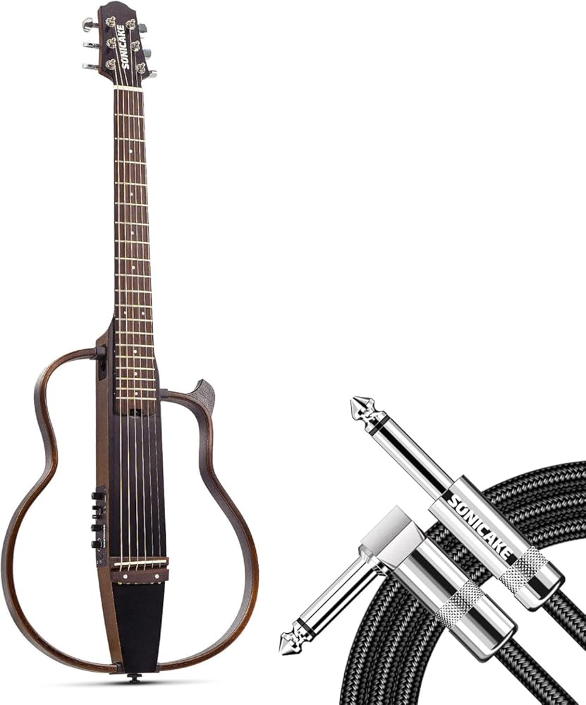 Sonicake Portable Travel Acoustic-Electric Guitar Kit & 10ft Guitar Cable