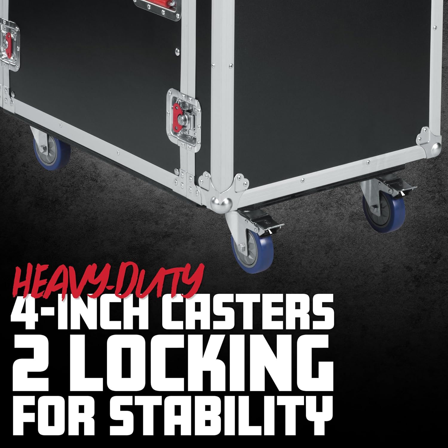 Gator Cases G-TOUR Series Deep Audio Road Rack with Heavy-Duty Casters and Tour Grade Hardware, 24