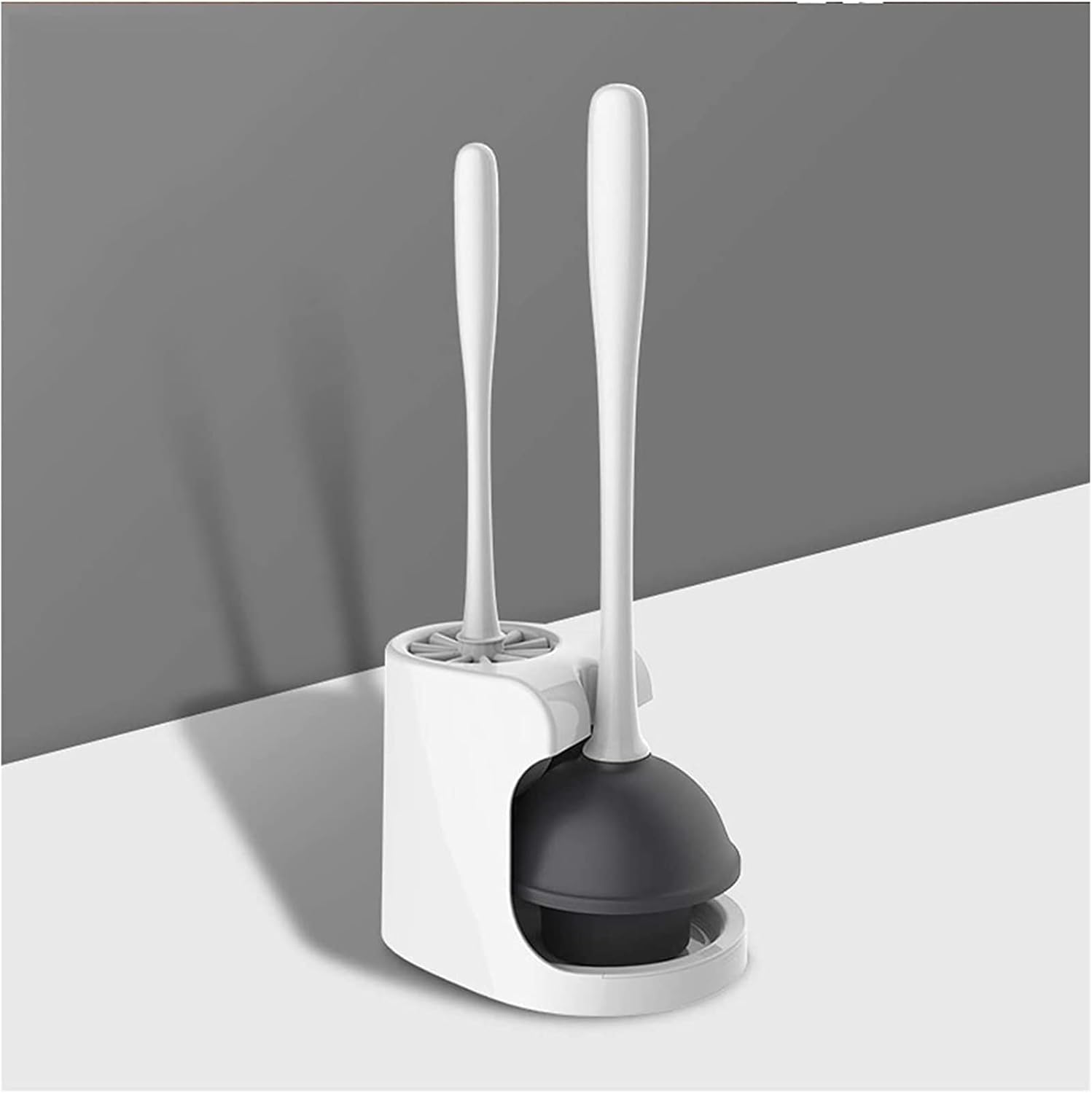 Toilet Brush and Holder Toilet Cleaning Kit Bathroom Cleaning Brush Toilet Dredge Toilet Dredge Cleaning Tool with Base Bold Handle-White Toilet Bowl Brush Deep Cleaning Every Corner
