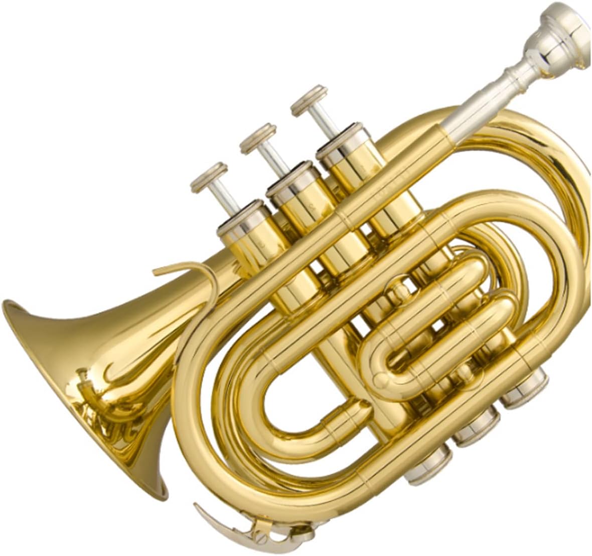 Horn/Portable Trumpet/Palm Number/B Flat Miniature Brass Wind Instrument for Beginners and Advanced Players, School Bands, Junior Orchestras