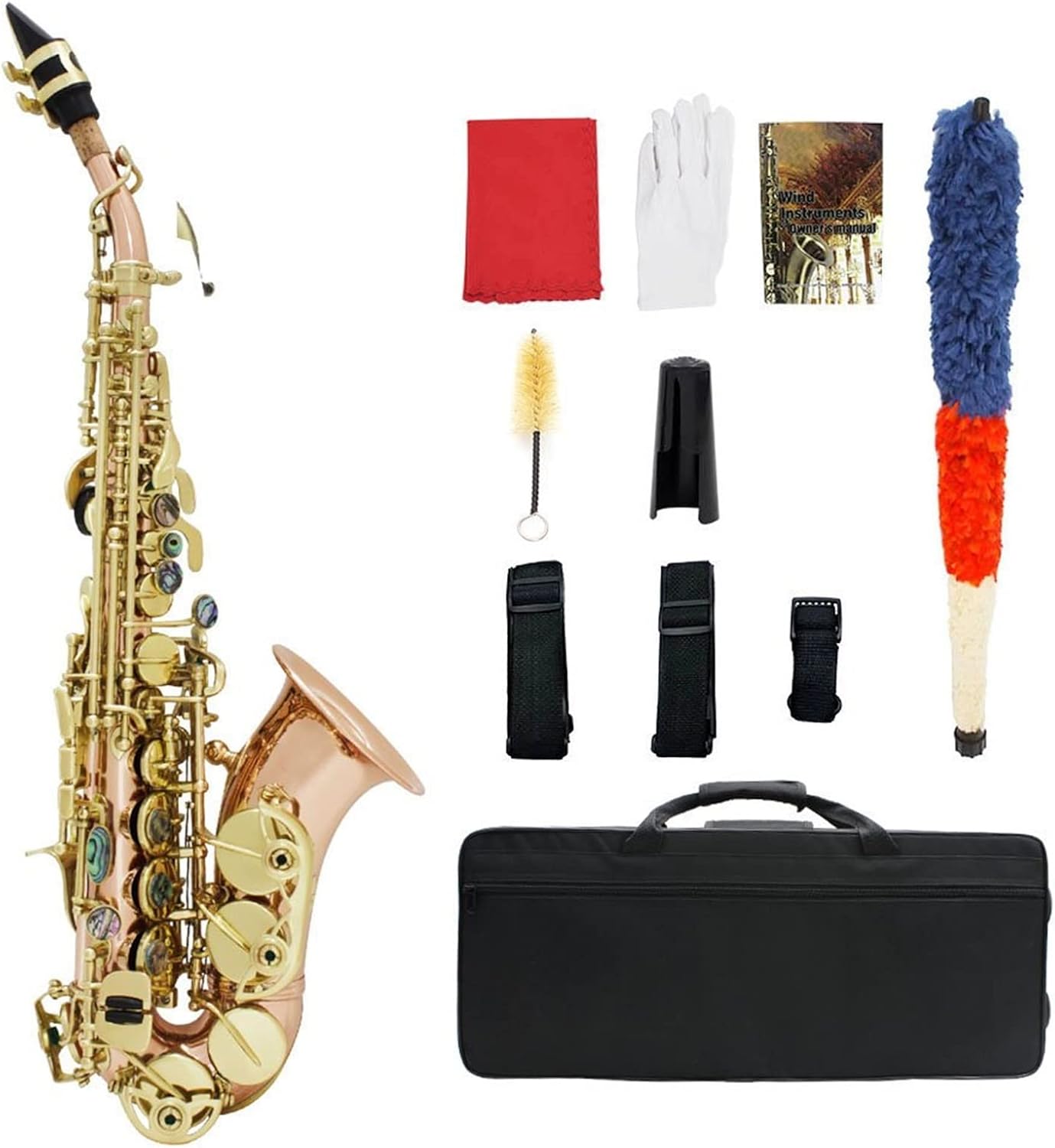 KESHUO Golden Saxophone Professional Woodwind Instrument Bb B Flat Sax with Box&Mouthpiece Musical Instrument Accessories Brass Sax Beginners Kit
