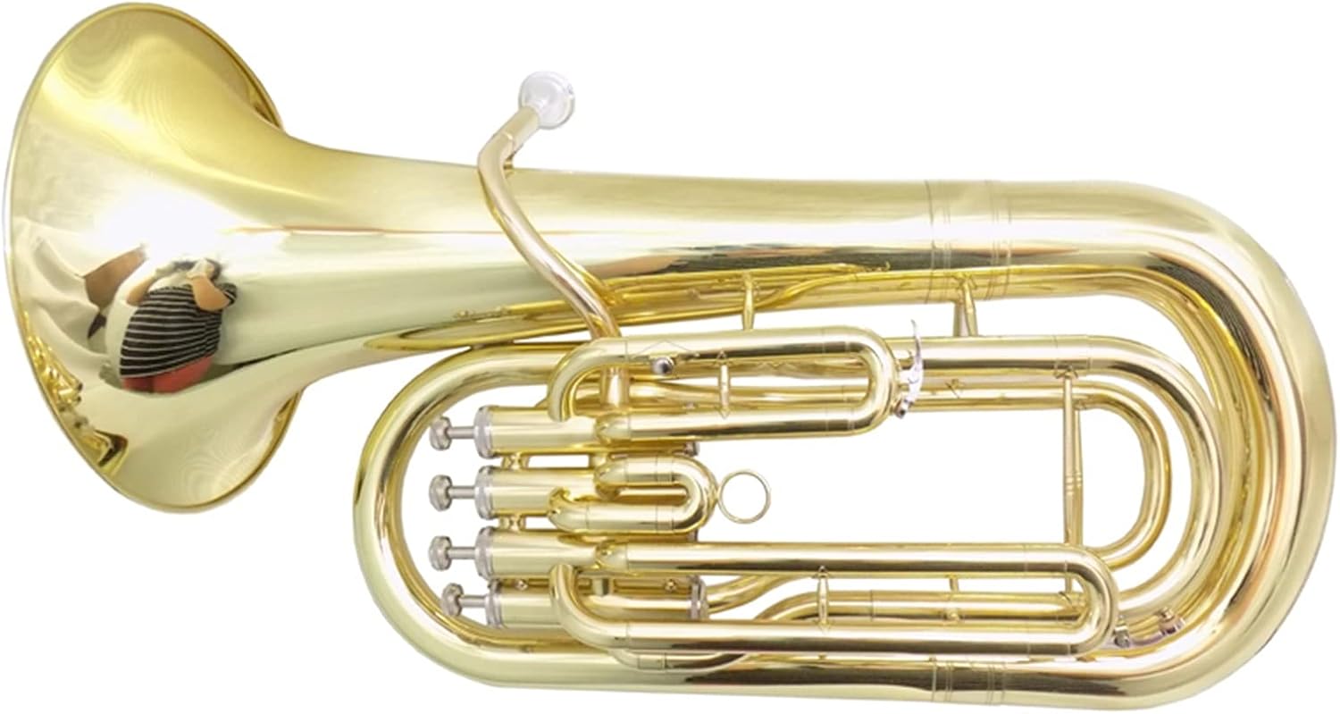4 Pistons Euphonium Bb with Case and Mouthpiece Yellow Brass Euphonium Horn Musical Instruments Student Euphonium