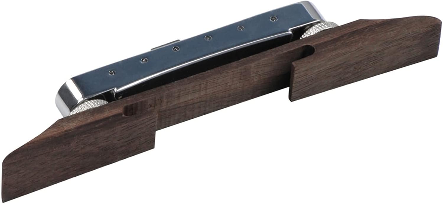 Tune-O-Matic Guitar Bridge & Rosewood Base for 6 Strings Bass Guitar, Chrome/Black Electric Guitar Bridge