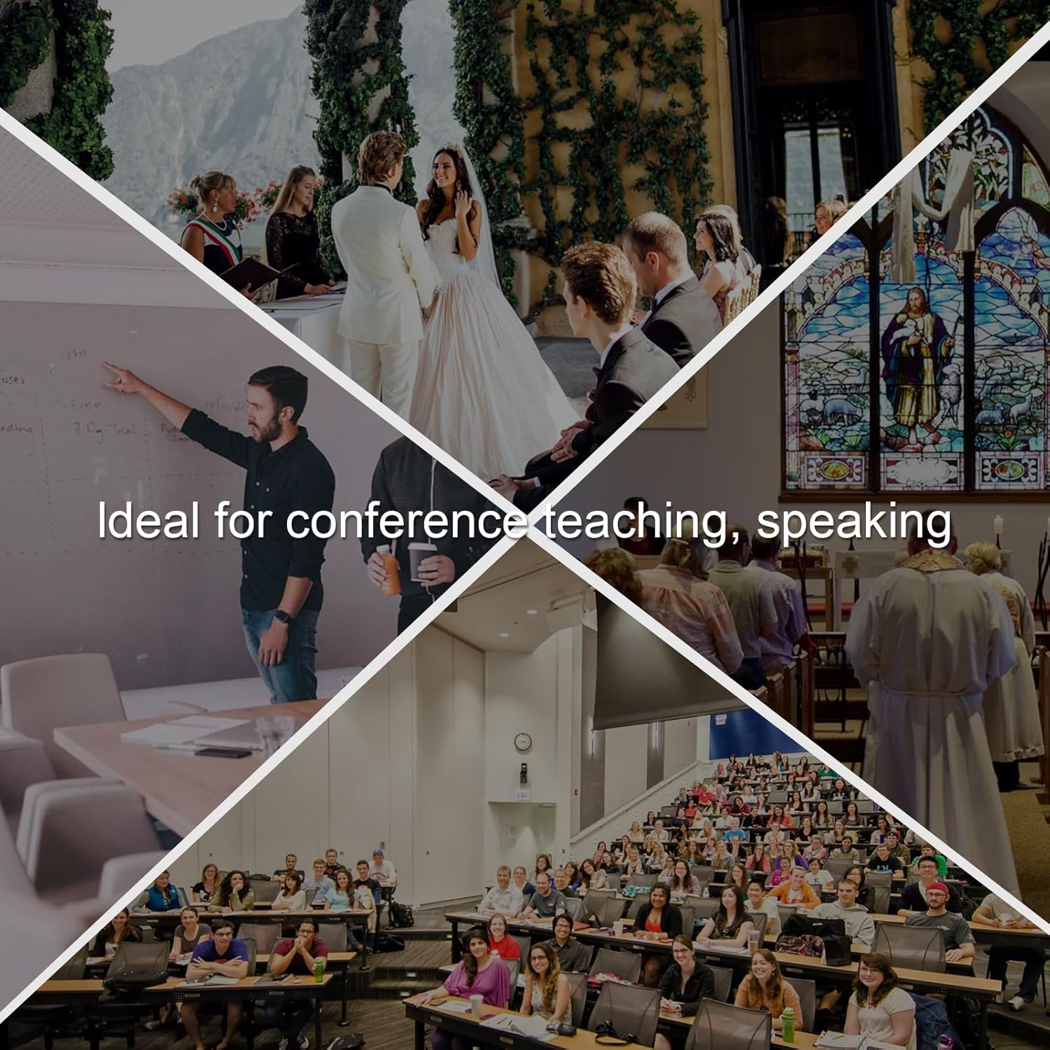 Dual Channel UHF Wireless Microphones System with Lavalier Lapel Mics, Bodypack Transmitter,250ft Range for Live Singing Karaoke Church Party DJ PA Speaker(2 Bodypack)