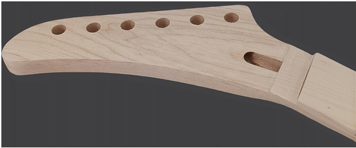 Replacement Guitar Neck 24-fret 25.5-inch Double-crank Electric Guitar Neck Backhand Guitar Neck Electric Guitar Semi-finished Accessories