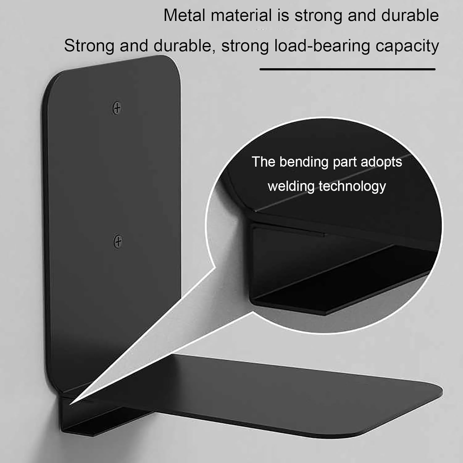 Floating Book Shelves for Wall, Invisible Floating Bookshelf, Wall Mounted & Space Saving, Heavy Duty Metal Display Storage Organizer for Home Office(Black 3)