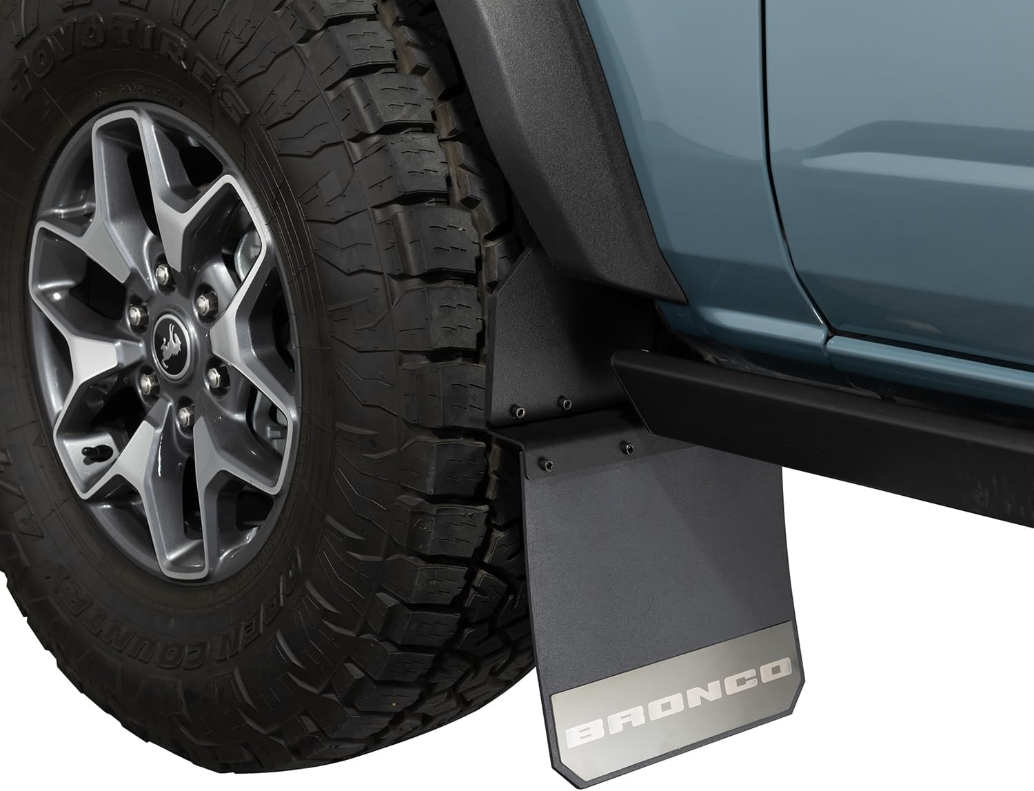 Putco Solid Mud Skins Bronco Logo Mud Flaps - Rear Set (Set of 2) Fits Ford Bronco 2021-2025, Matte Black, 78581FD