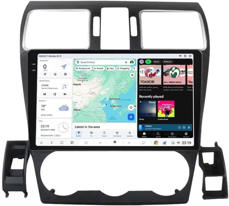 DUDUAUTO 8 Core 8+256GB Car Stereo for Subaru Forester WRX 2016 2017 2018 Android Radio 2K QLED 2000x1200 9.5