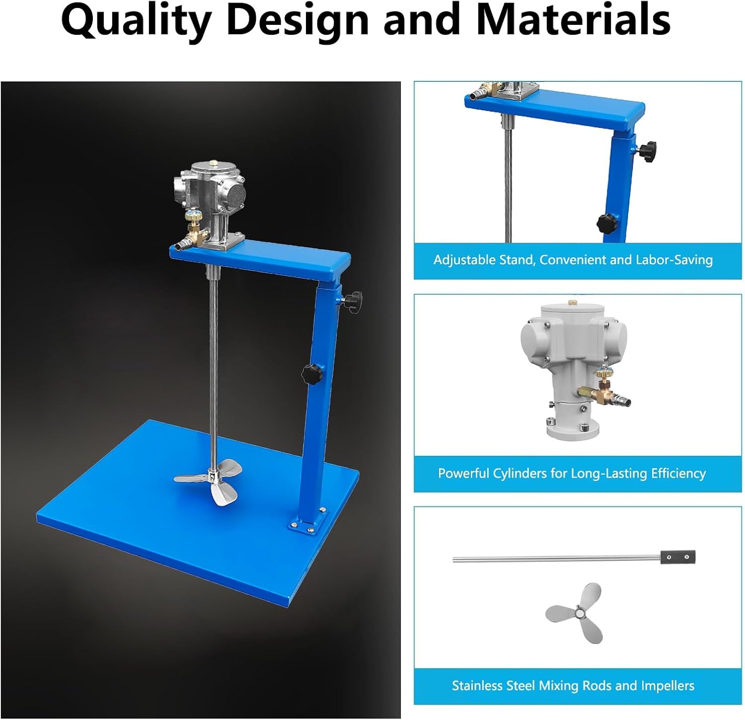 25 Gallon Pneumatic Paint Mixer Machine, 1/4HP Stainless Steel Pneumatic Mixer,with Stand Ink Paint Mixing Tool