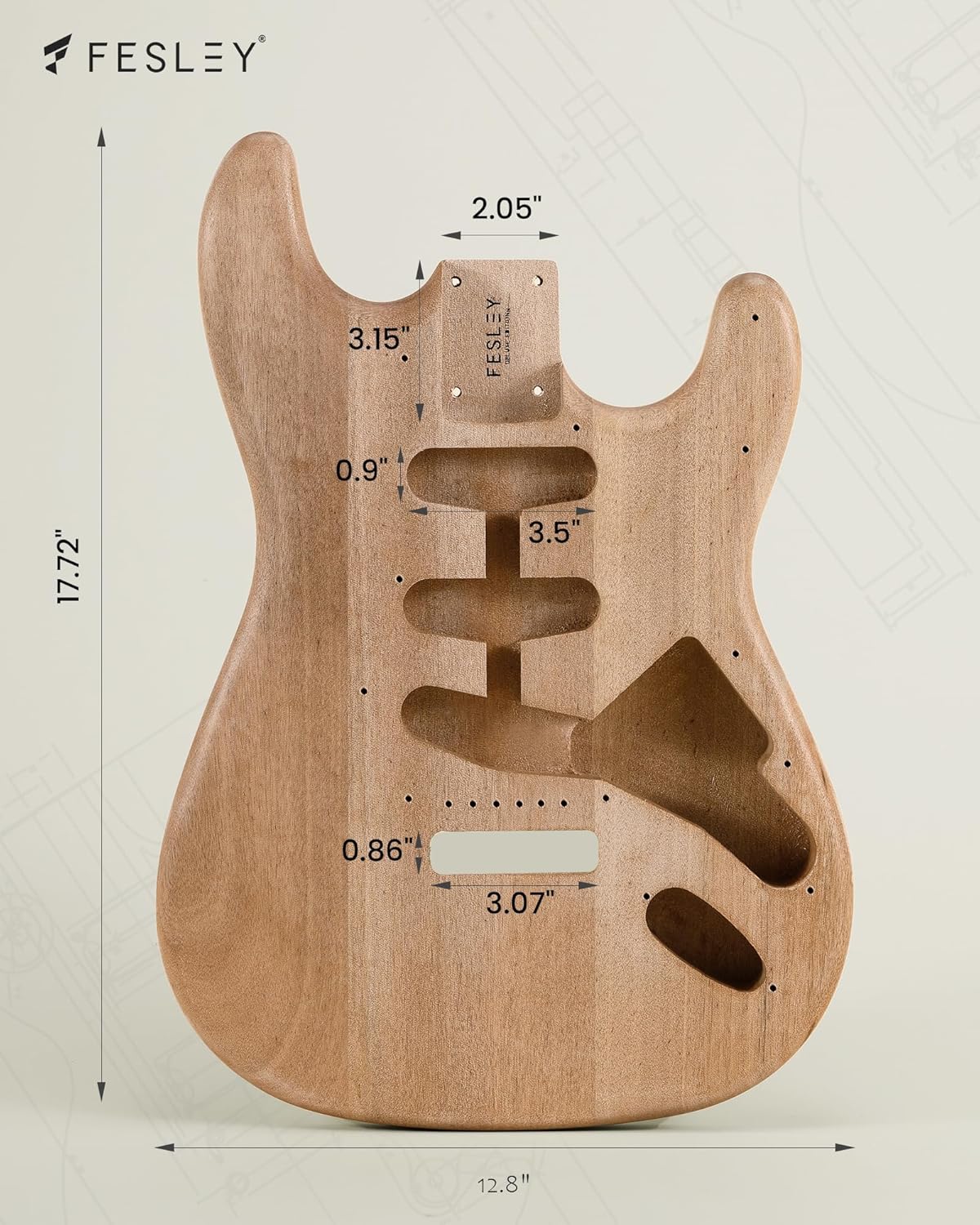 Fesley DIY Electric Guitar Kit with Mahogany Body/Maple Neck,6 Strings Electric Guitars,DIY Guitar Kit with Purpleheart Fretboard,SSS Pickups,ST Style Beginner Guitars, Build Your Own Guitar Kit