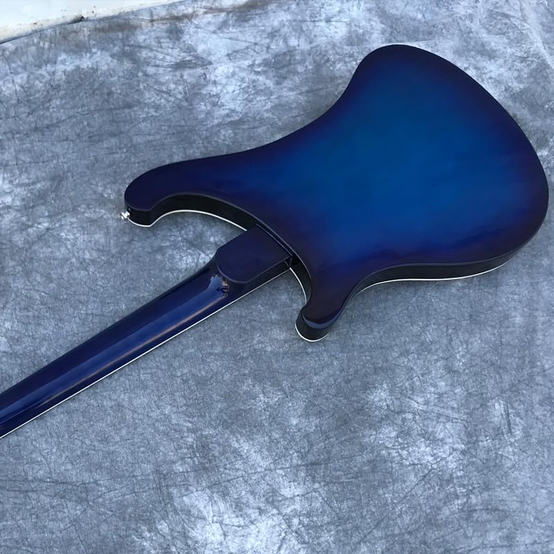 4-String Electric Bass Guitar - Blue Set-in Neck, Maple Neck, Rosewood Fingerboard,Humbucker & Single Coil Pickups