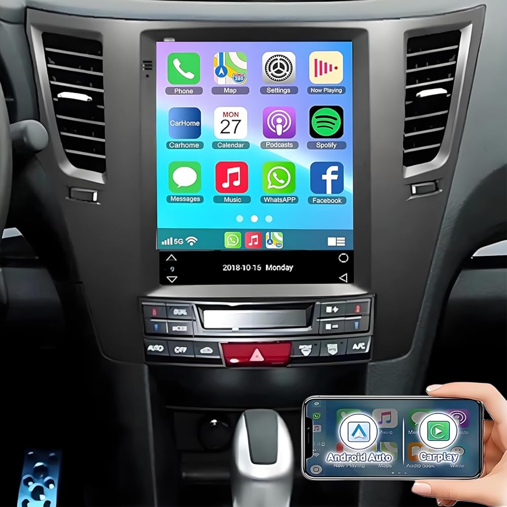 Car Stereo for Subaru Outback Legacy 2010-2014 with Wireless Carplay Android Auto,9.7'' HD Touchscreen Android 14 Car Radio Stereo with Backup Camera Bluetooth AM/FM/RDS Wi-Fi GPS,2+32G