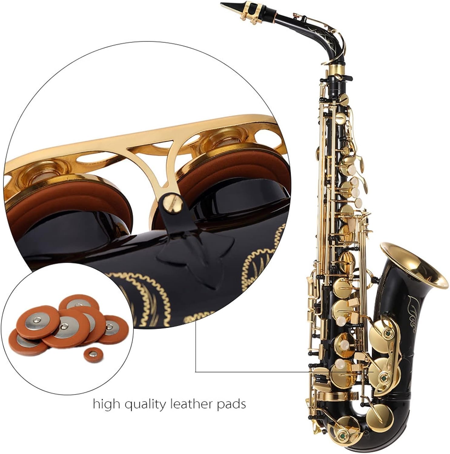 EB Alto Saxophone Lacquered Gold E Flat 82Z Key Type Woodwind Instrument