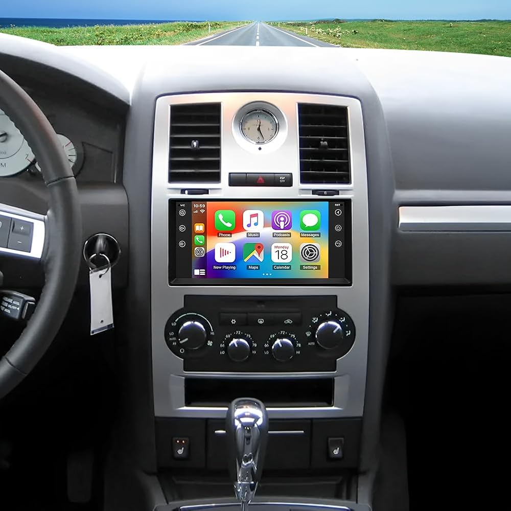 Android 13 Double Din Car Radio for Jeep Wrangler JK 2007-2017 for Chrysler Town and Country 2008 2009 2010,7 Touchscreen Car Stereo with CarPlay & Android Auto, GPS & Bluetooth, Back-up Camera FM