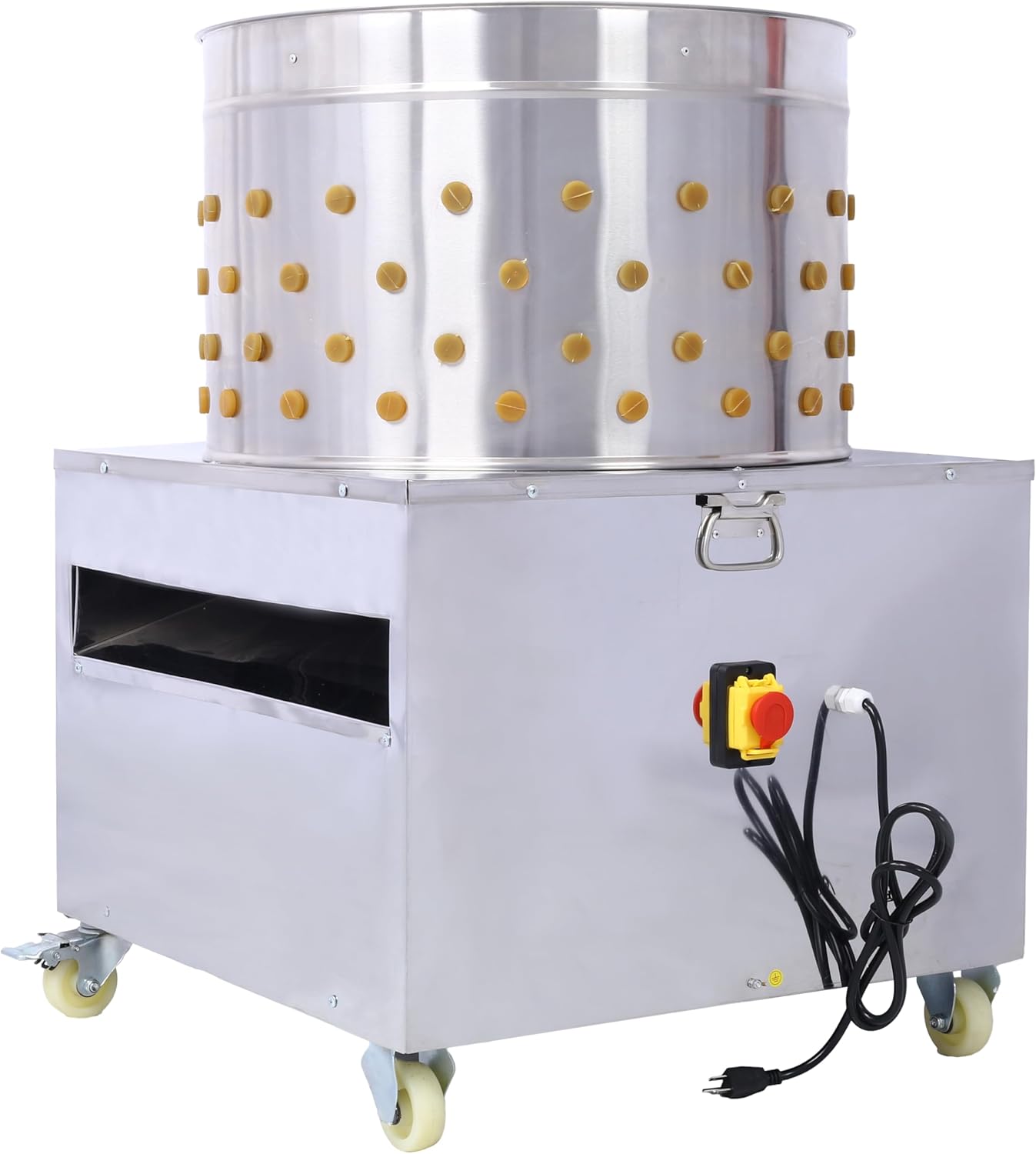 20in Drum 1500W Chicken Plucker Machine with Stainless Steel Build Rubber Fingers for Fast Defeathering and Easy Cleaning