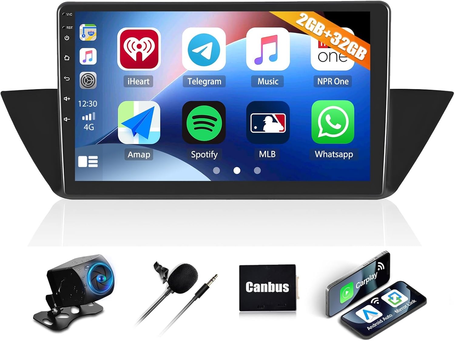 2+32GB Car Stereo Radio for BMW X1 E84 2010-2015 with Wireless CarPlay Android Auto 10.1