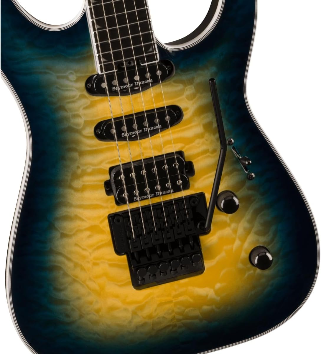 Jackson Pro Plus Series Soloist SLA3Q Electric Guitar - Amber Blue Burst