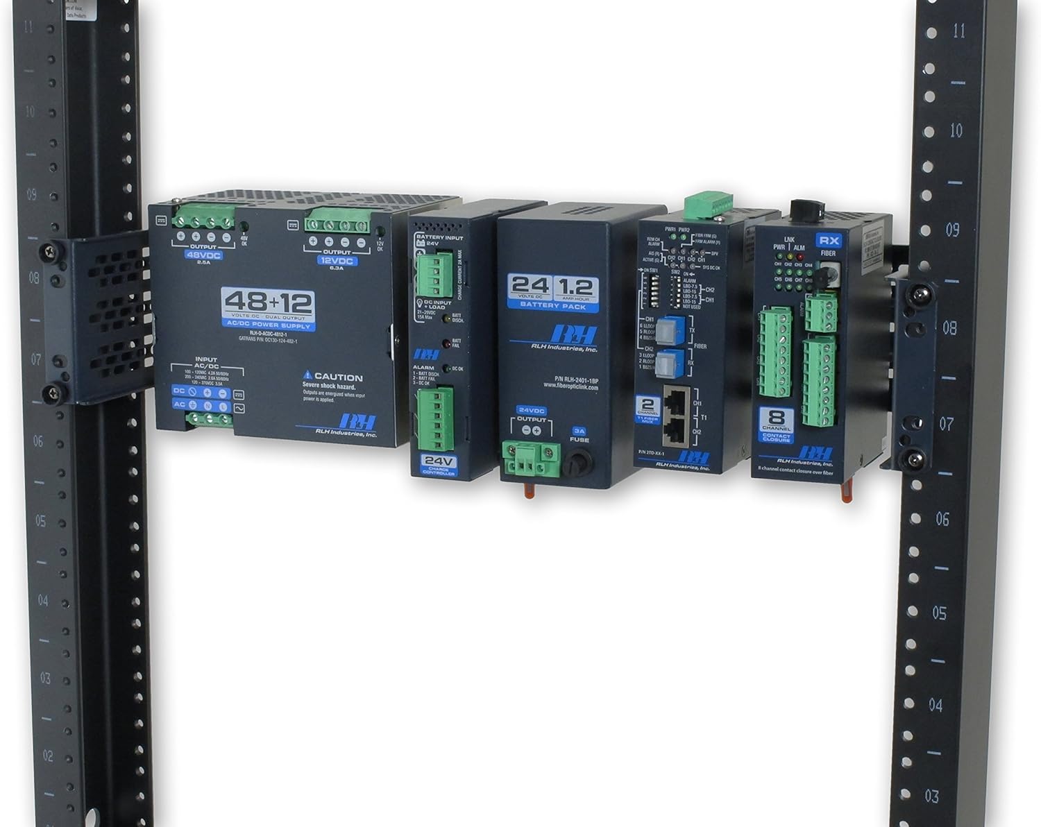 2RU Rack Mount Alloy Steel Dark Gray DIN Rail Bracket for Industrial DIN Mount Equipment