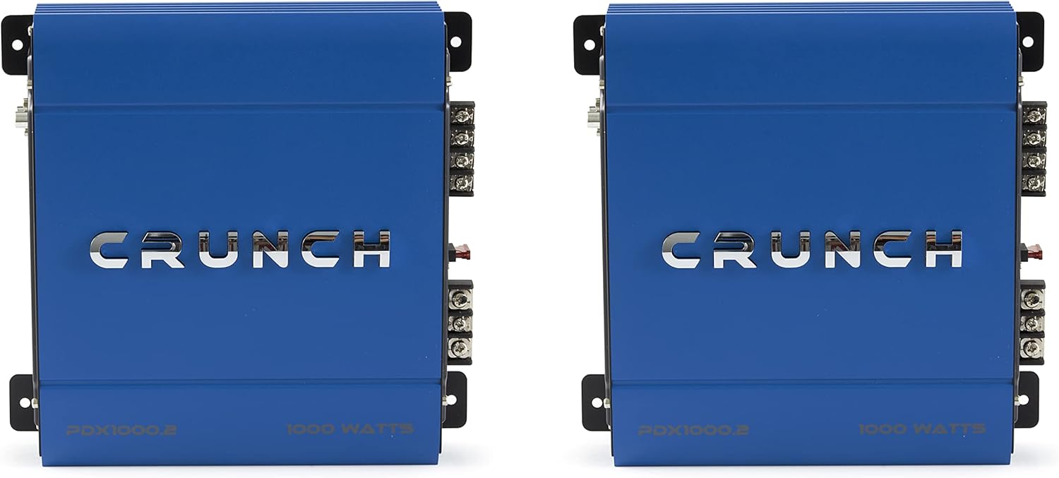 Crunch PowerDriveX 1000 Watt 2 Channel Exclusive Blue A/B Car Amplifier (2 Pack)
