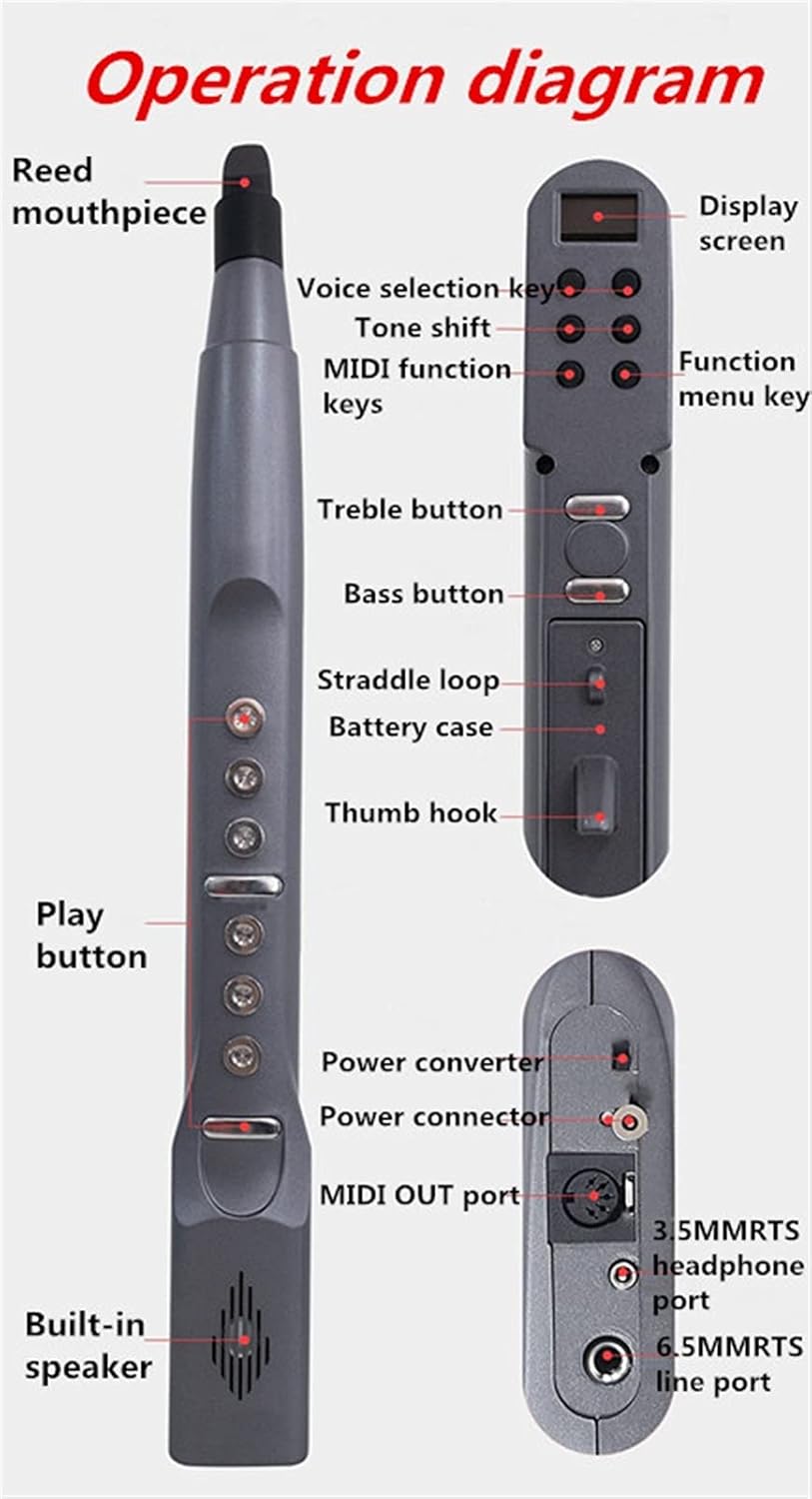 Sax Beginners Kit Digital Saxophone Electric Saxophone Blowpipe Leisure Musical Instrument Suitable for Beginners Wind Instrument (Color : 2)