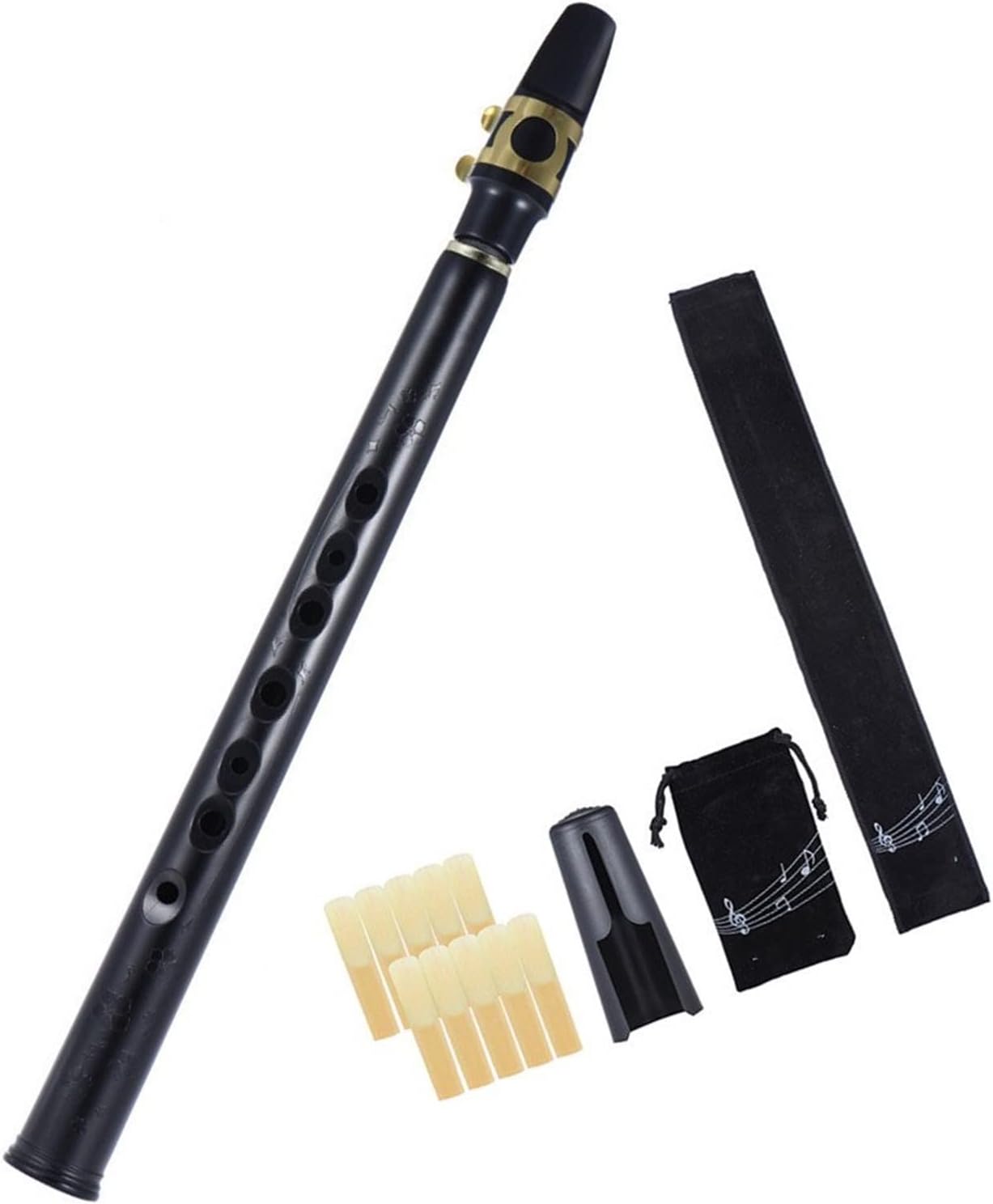C Key Mini Pocket Saxophone ABS Sax with Mouthpieces Reeds Carrying Bag Woodwind Instrument (Color : Bb)