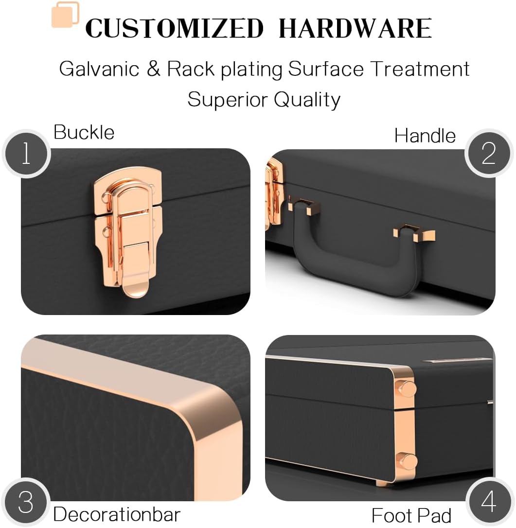 Electric Guitar Case Hard Case with Lock, For Fender Stratocaster/Telecaster and Standard Size Guitar, Interior AccessoryCompartment, Interior Plush Liner (Guitar case+multiple accessories, orange)