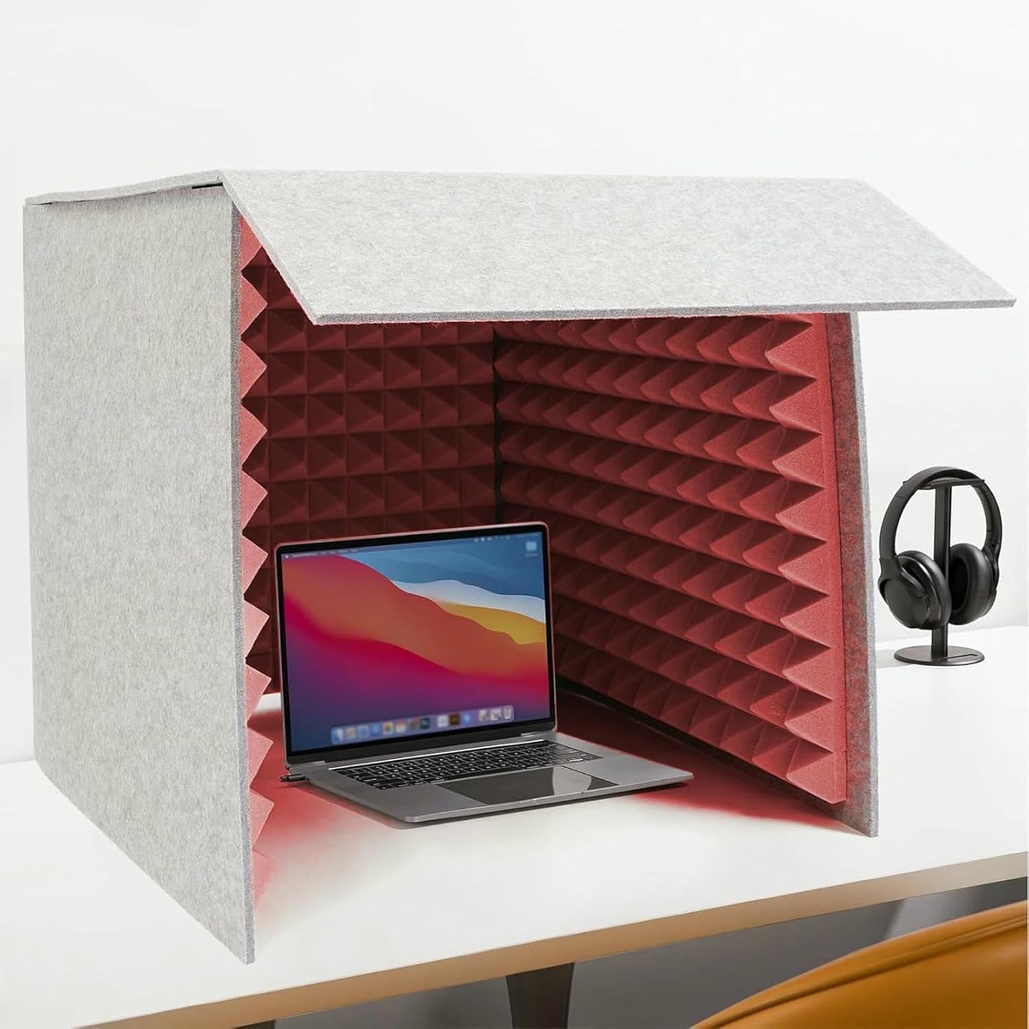 Portable Desktop Sound Isolation Booth, Acoustic Noise Reduction Recording Shield, Square Compact Tabletop Soundproof Pod