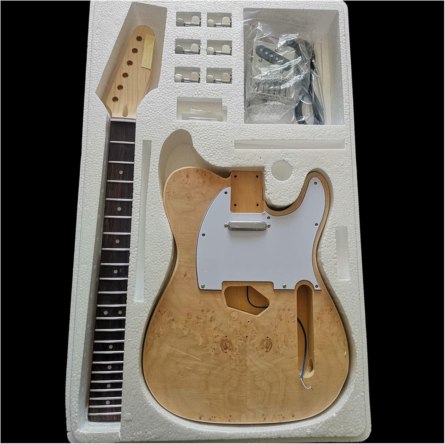Electric Guitar Kit Maple Pomegranate Production Materials Accessories DIY Guitar Kit (Color : 5)