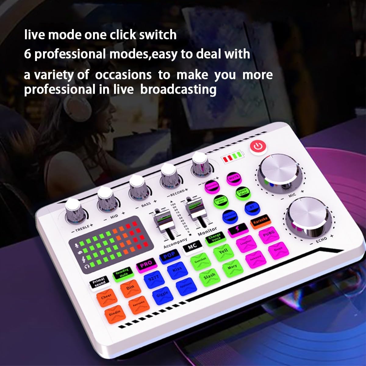 Podcast Equipment Bundle, Recording Studio Equipment with F998 White Sound Card and Bm800 Cantilever Set，Studio Condenser Microphone for Smartphone, DJ, Video Recording, Streaming and Singing