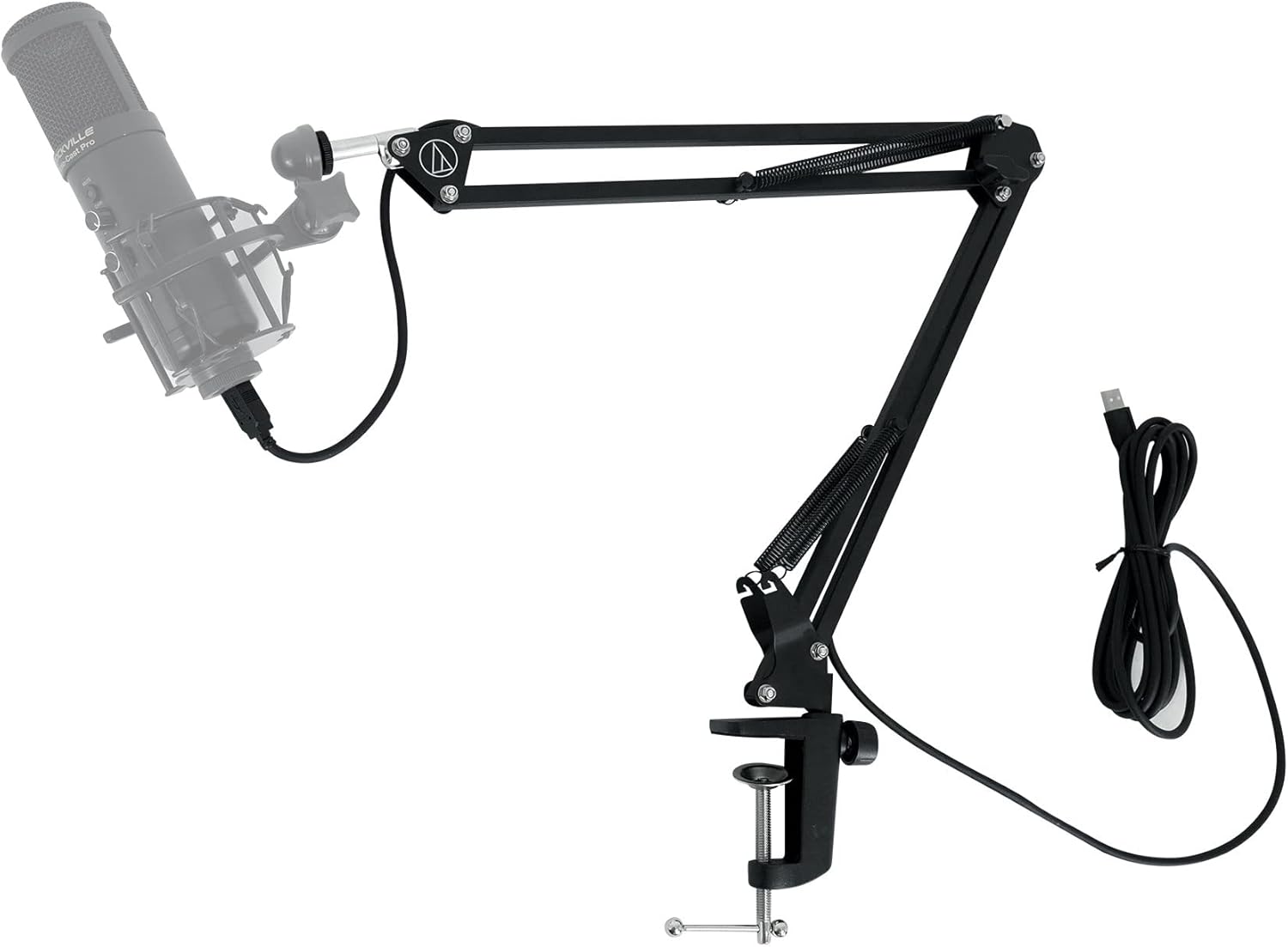 Rockville RCM PRO Studio/Recording Condenser Microphone w Samsung Capacitors Bundle with Audio Technica P11998 Boom Arm (2 Items)