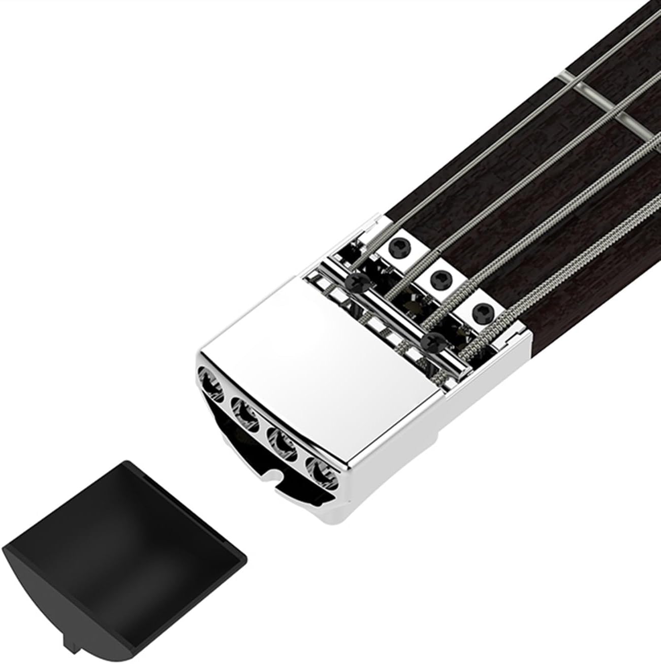 VENEKA Headless Electric Guitar Travel Portable 4 String Headless Electric Bass Guitar Rosewood Fingerboard Aluminum Body