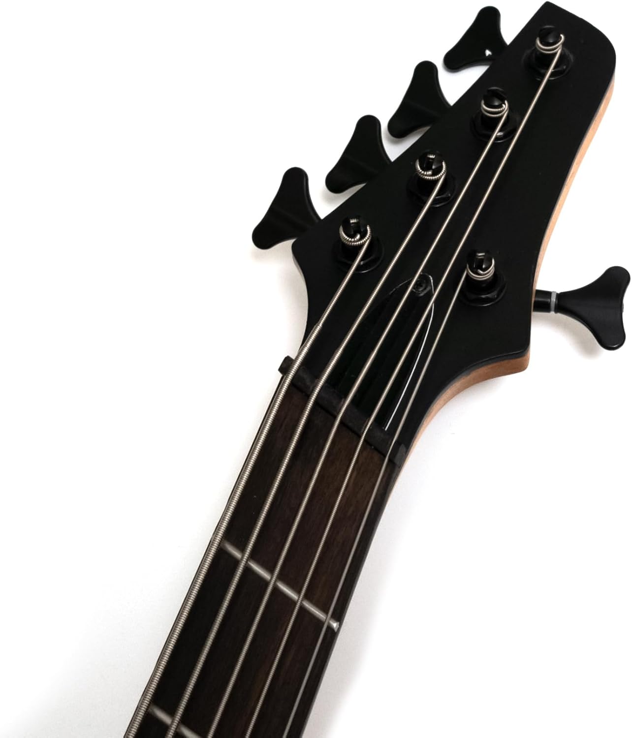 Upgrade Fanned Fret 5-String Bass Guitar, Multi-Scale 34.5–36.25″, Blue Burl Burst, Roasted Maple Neck, Rosewood Fingerboard, Active/Passive Humbuckers, 3-Band EQ, Jumbo Frets, Black Hardware