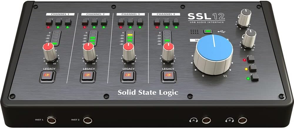 Solid State Logic SSL 12 12-In and 8-Out USB Audio Interface with Studio-Quality Audio for Professional Recording and Mixing