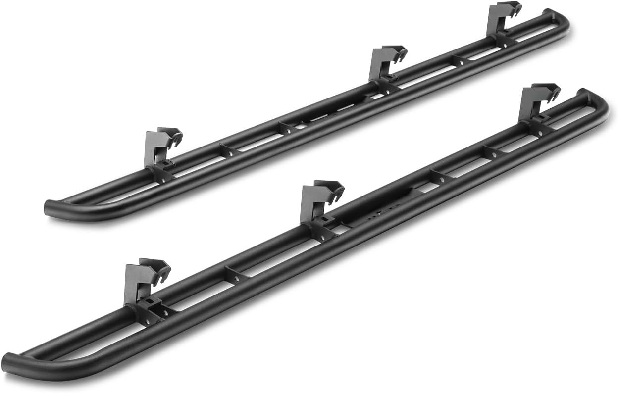 RealTruck RKR Rails for Jeep Wrangler TJ | Cab Length, Tubular Steel, Textured Black | J042RKRU | Fits 2004-2006 Jeep Wrangler-Unlimited TJ 2 Door All, SRW Gas.