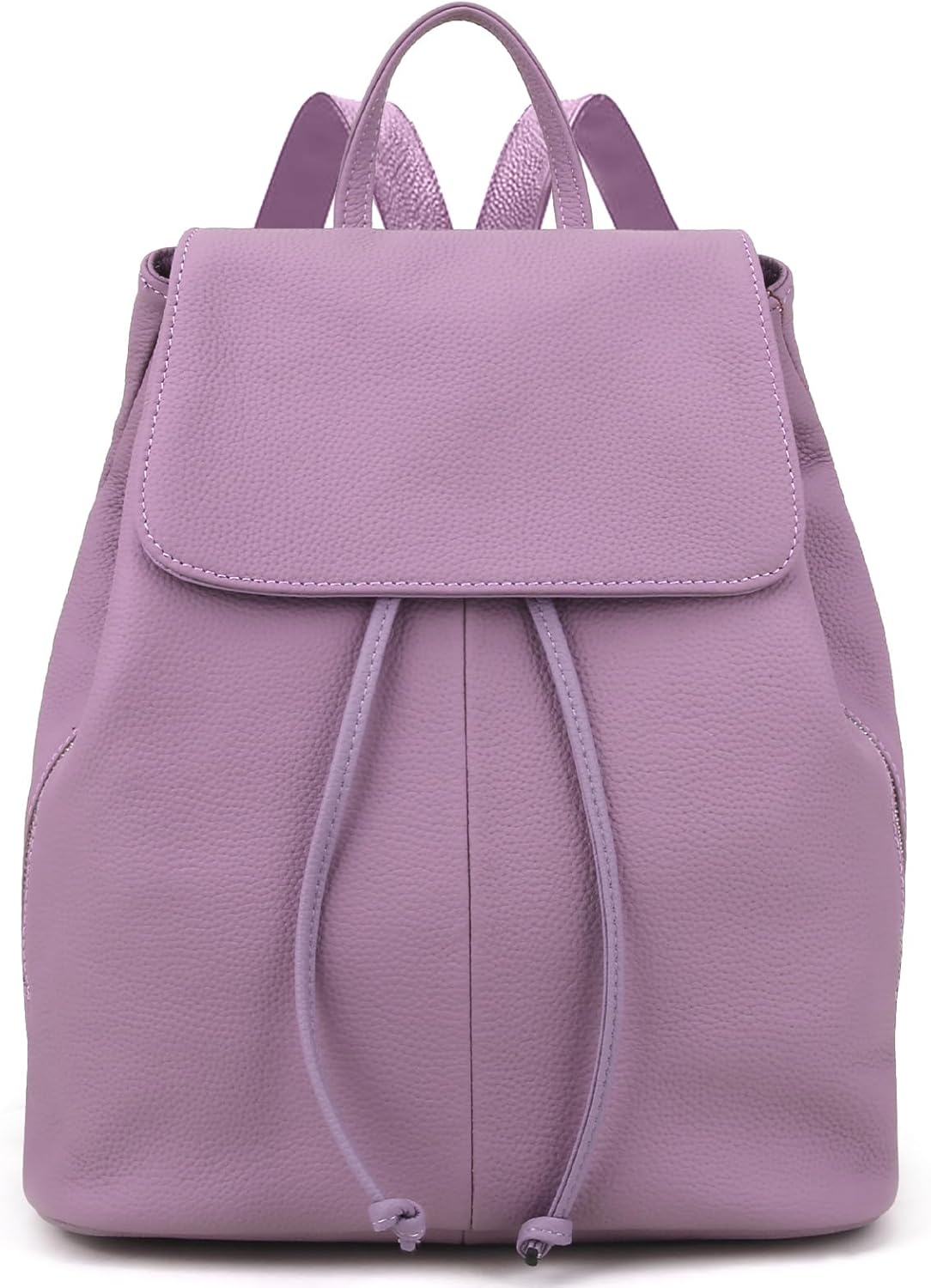 BOYATU Leather Backpack Purse for Women: Ladies Travel Fashion Back Pack - Genuine Leather Bag Casual Handbags for Work (Purple)